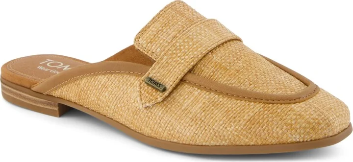 Toms Women's Lynette Slip-On Mules - Brown Sugar Raffia, Leather