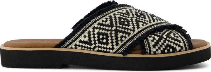 Toms Women's Mae Crossover Open Toe Sandals - Black Global Woven, Fray - Image 2