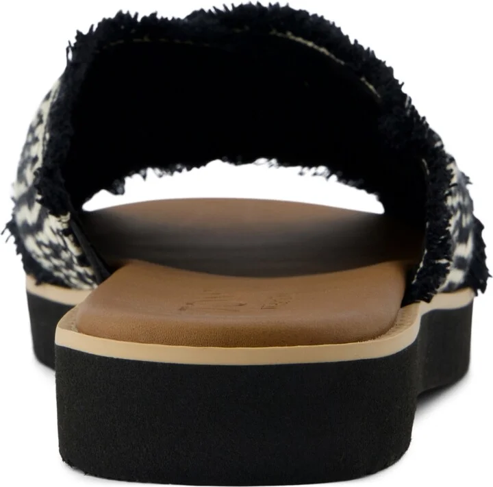Toms Women's Mae Crossover Open Toe Sandals - Black Global Woven, Fray - Image 3