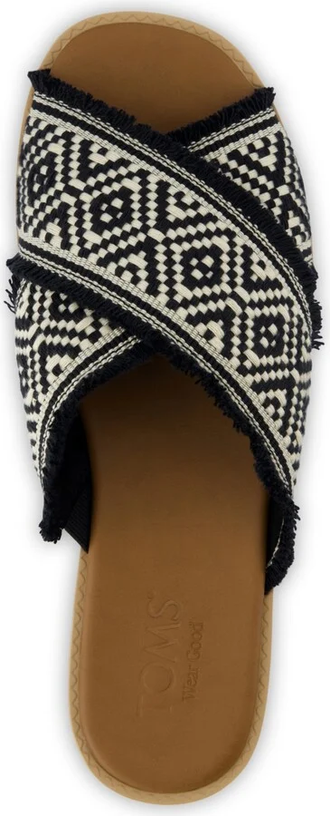 Toms Women's Mae Crossover Open Toe Sandals - Black Global Woven, Fray - Image 4