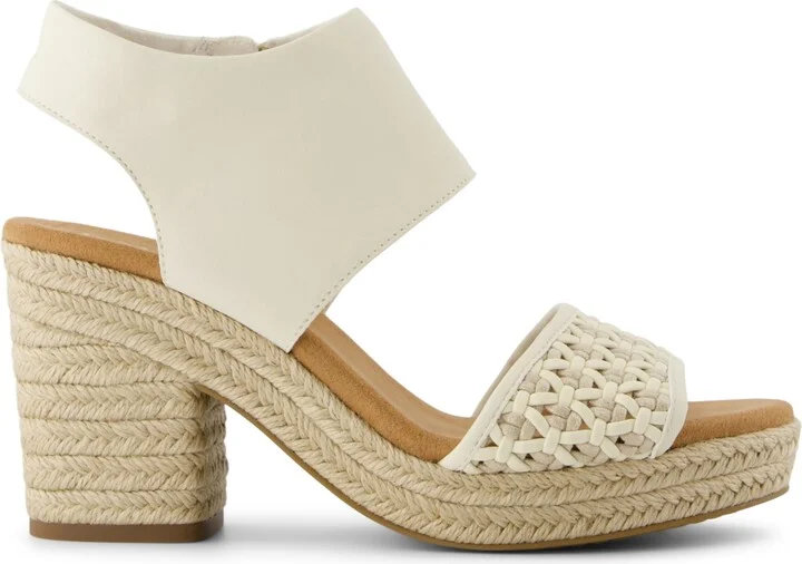 Toms Women's Majorca Platform Dress Sandals - Natural Geo Basketweave Polyurethane, Le - Image 2