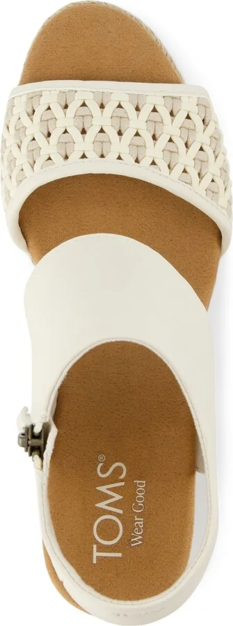 Toms Women's Majorca Platform Dress Sandals - Natural Geo Basketweave Polyurethane, Le - Image 4