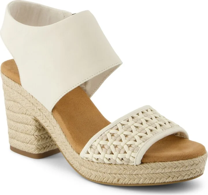 Toms Women's Majorca Platform Dress Sandals - Natural Geo Basketweave Polyurethane, Le