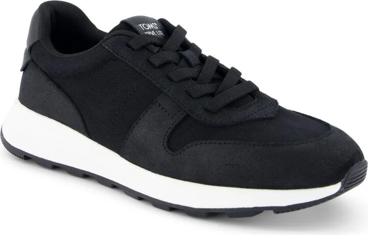 Toms Women's Trvl Lite Retro Jogger Sneakers - Black Metallic Suede/Vintage Twill