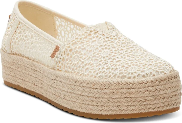 Toms Women's Valencia Moroccan Crochet Platform Espadrilles