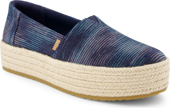 Toms Women's Valencia Novelty Denim Platform Espadrilles