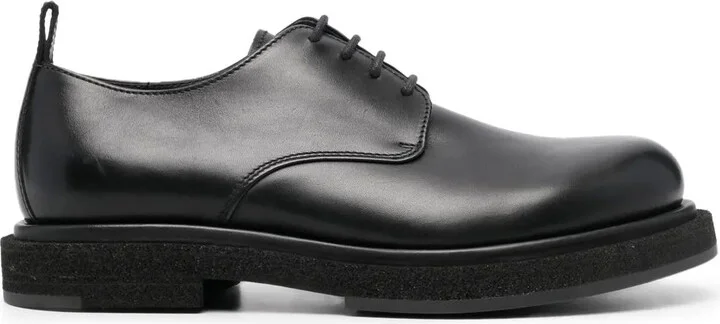 Tonal leather derby shoes
