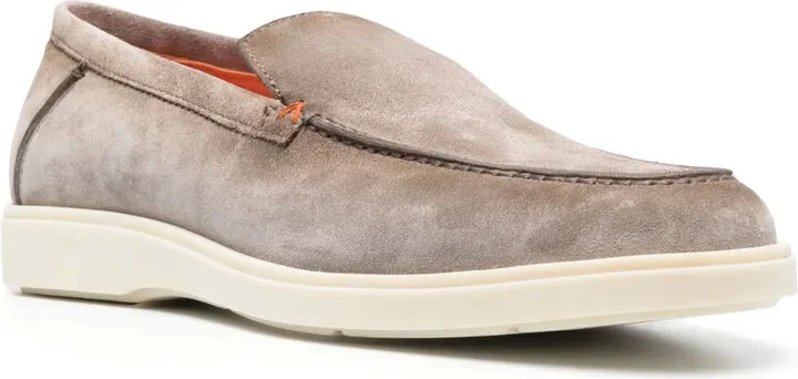 Tonal-Stitching Leather Loafers - Image 2