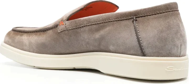 Tonal-Stitching Leather Loafers - Image 3