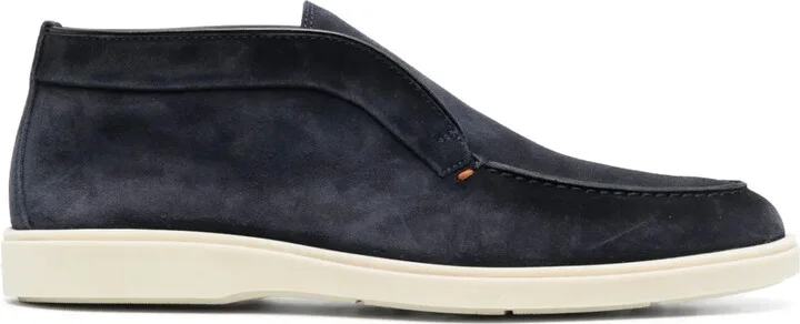 Tonal-Stitching Leather Loafers