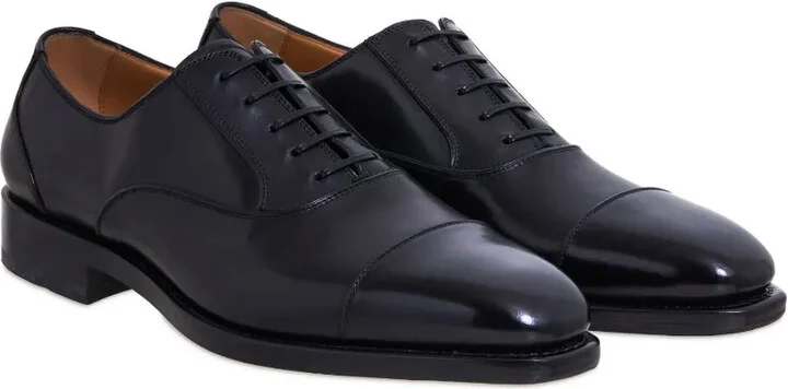Tonal-Toecap Leather Oxford Shoes - Image 2