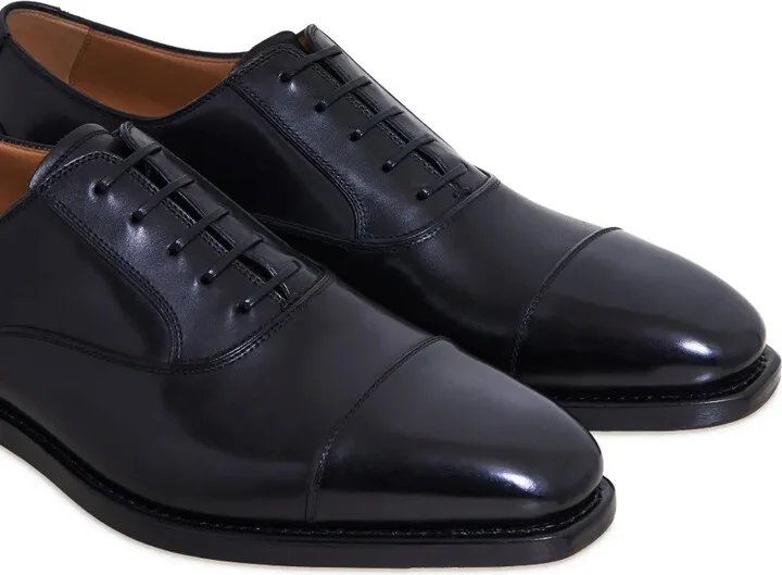 Tonal-Toecap Leather Oxford Shoes - Image 5