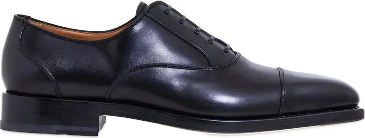 Tonal-Toecap Leather Oxford Shoes