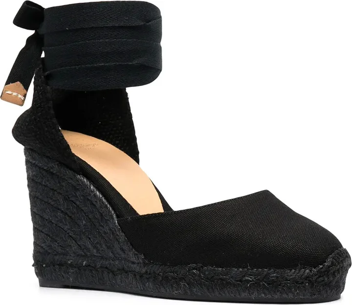 Tonal Wedge-Heeled Espadrille With Ankle Ties - Image 2