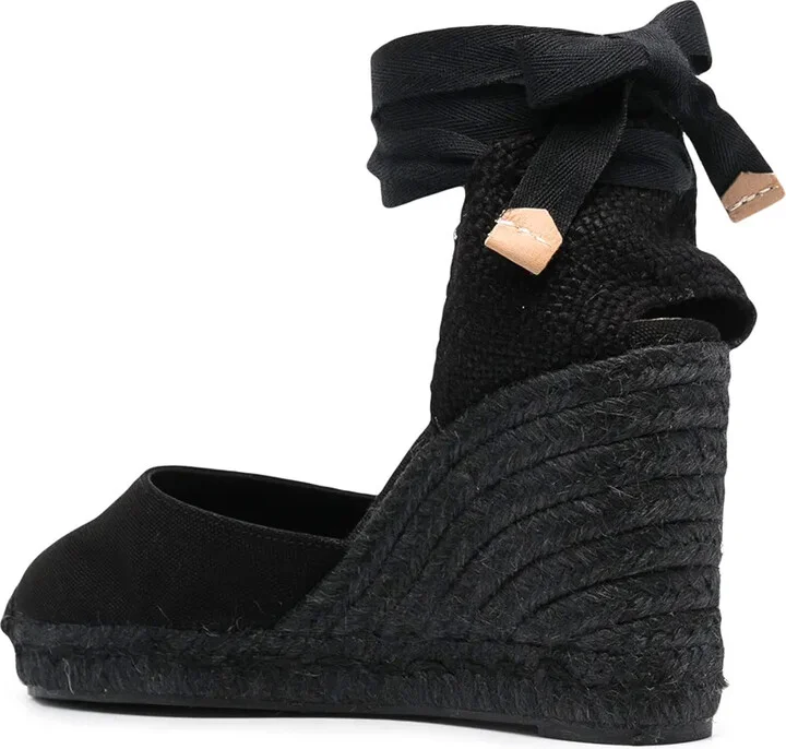 Tonal Wedge-Heeled Espadrille With Ankle Ties - Image 3