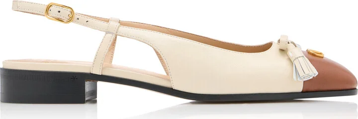 Tone Leather Slingback FlatsGaravani