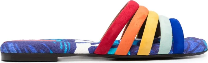 Tones cotton-chevron slides