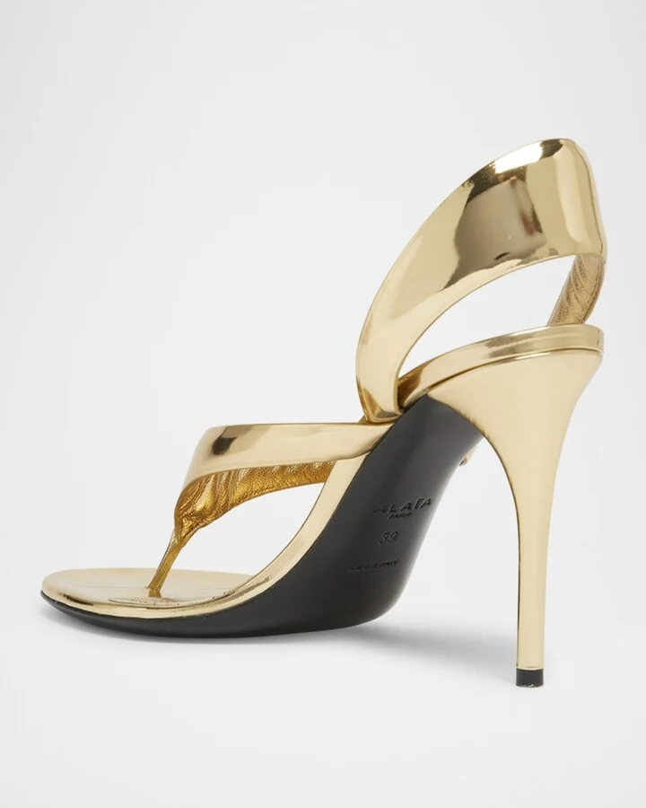 Tong Metallic Leather Sandals - Image 6