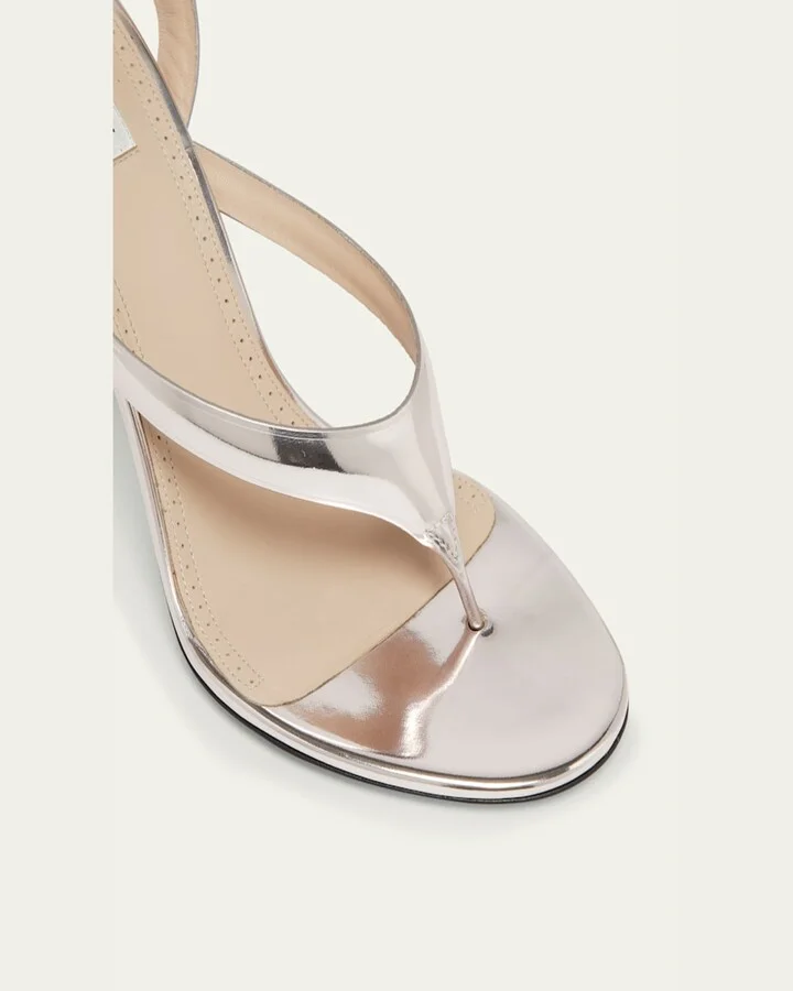 Tong Metallic Leather Sandals - Image 3