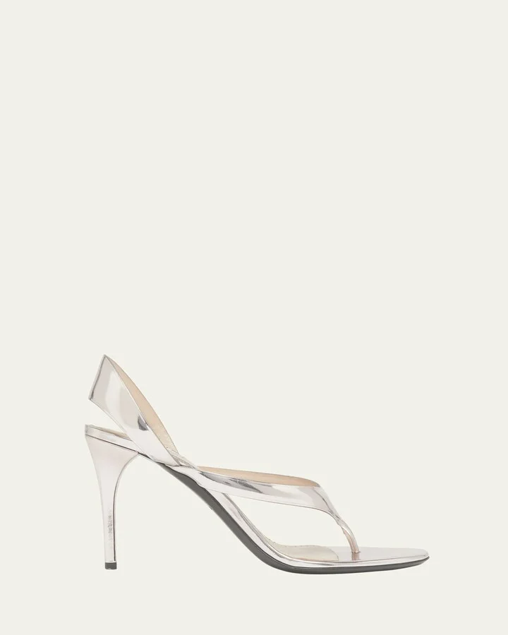 Tong Metallic Leather Sandals