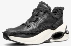 Toni Distressed Leather and Sherpa Trainer - Image 5