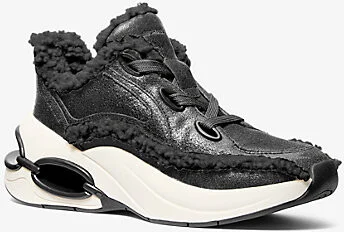 Toni Distressed Leather and Sherpa Trainer