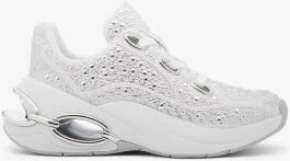 Toni Embellished Linen Blend Trainer - Image 3