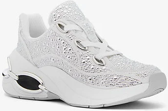 Toni Embellished Linen Blend Trainer