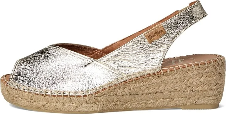 Toni Pons Bernia-P Women's Wedge Shoes Platinum Leather : EU 37 (US Women's 6.5-7) M - Image 6
