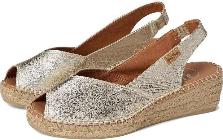 Toni Pons Bernia-P Women's Wedge Shoes Platinum Leather : EU 37 (US Women's 6.5-7) M