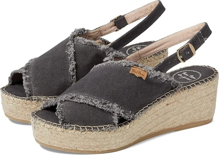Toni Pons Iliana Women's Wedge Shoes Black Vintage : EU 35 (US Women's 5) M, Textile