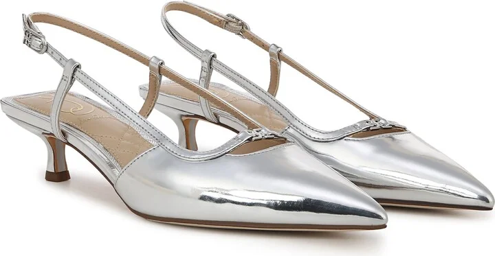 Toni Slingback Pointed Toe Kitten Heel Pump - Image 9
