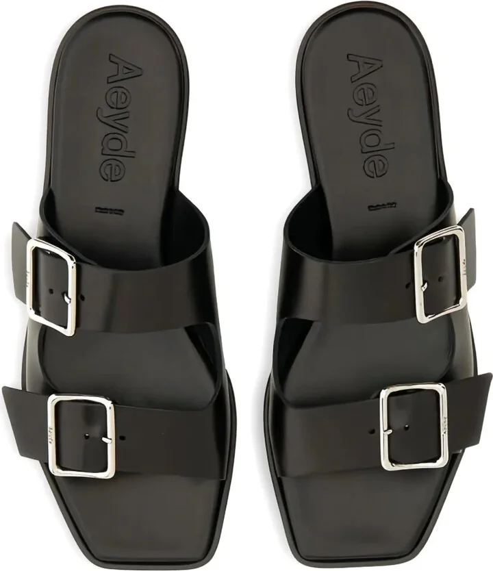 Tonya double-buckle leather sandals - Image 4