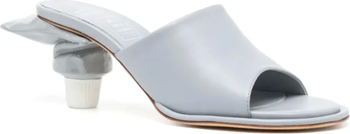 Toothpaste 65mm leather mules - Image 2