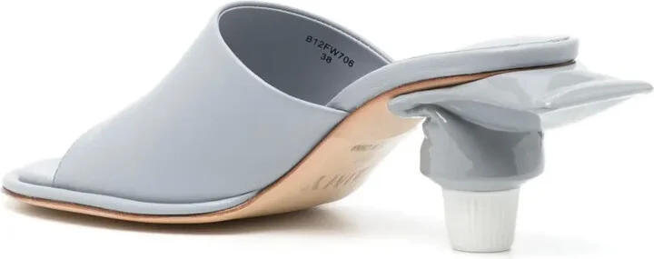 Toothpaste 65mm leather mules - Image 3