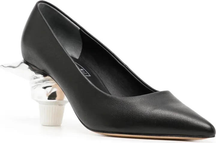 Toothpaste Heel 60mm leather pumps - Image 2
