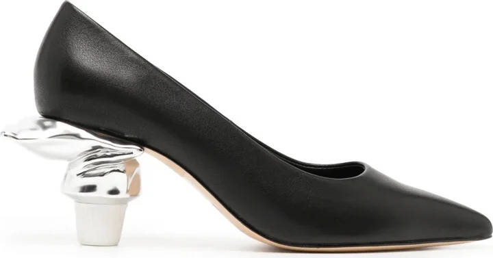 Toothpaste Heel 60mm leather pumps