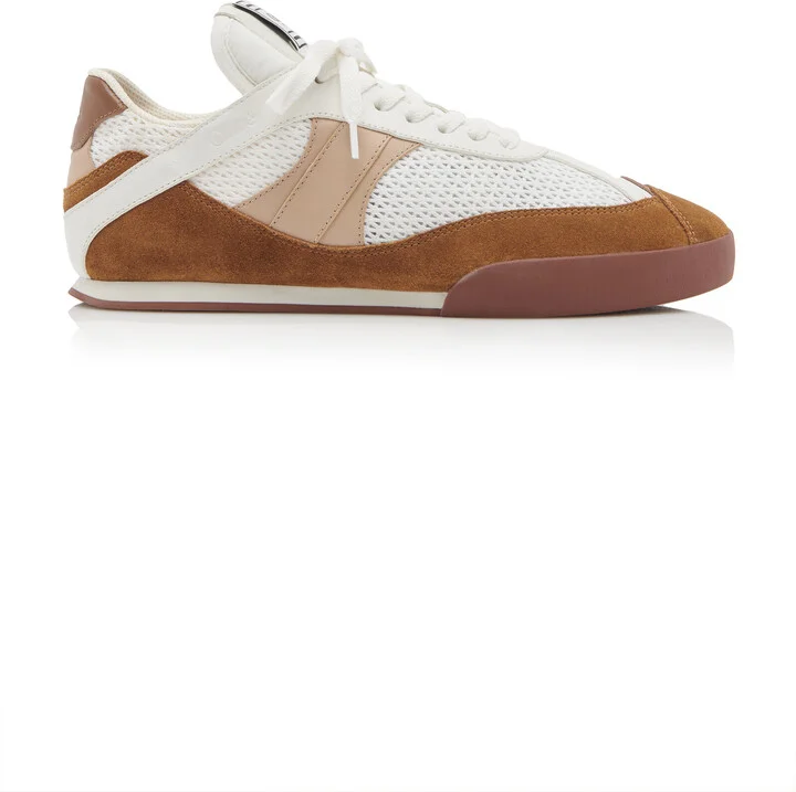 Top Leather-Mesh Sneakers