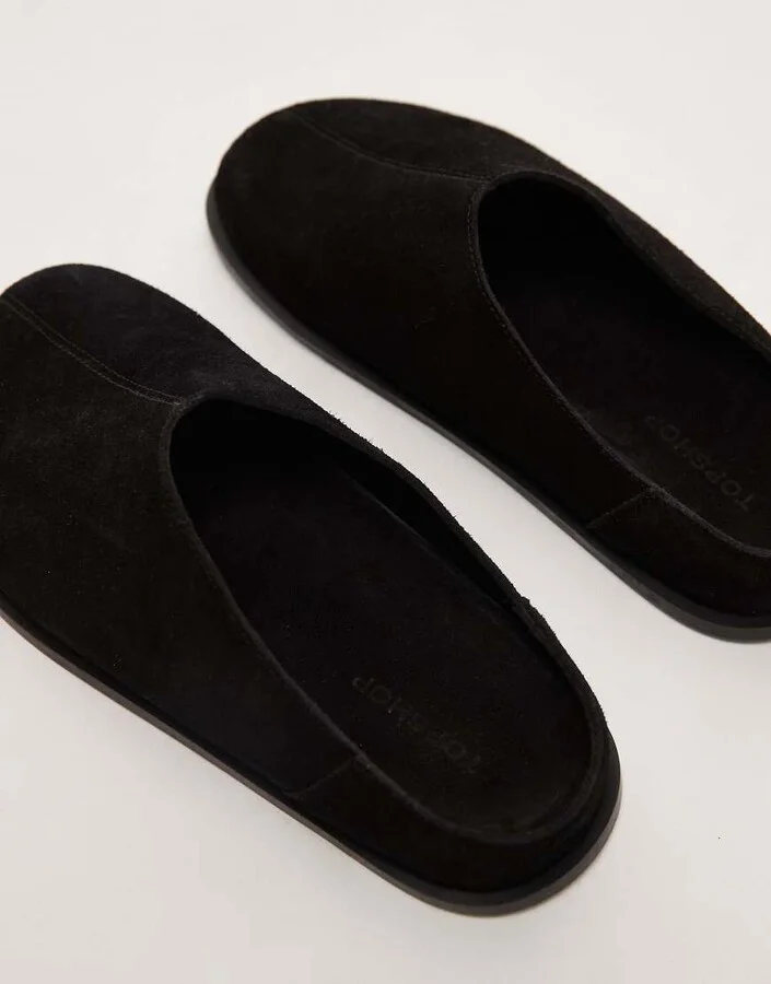 Topshop Abbie suede mules in black - Image 2