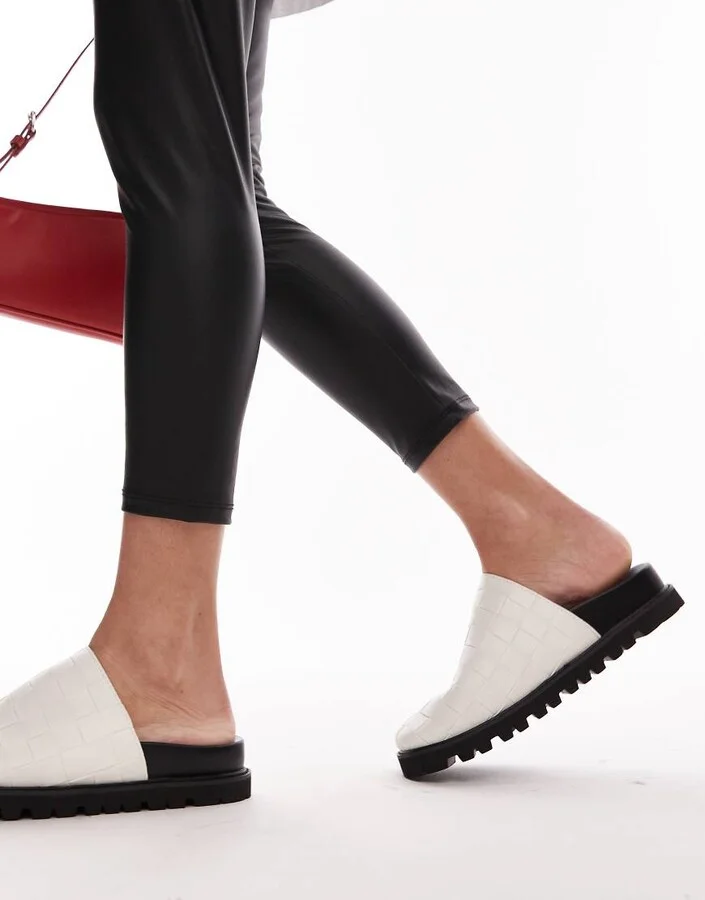 Topshop Beau woven mules in white - Image 4