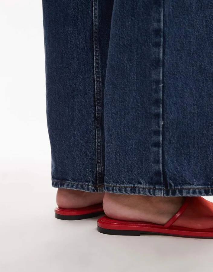 Topshop Bella mesh mules in red - Image 3