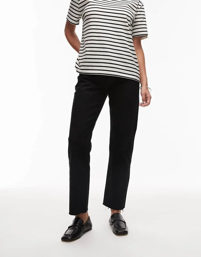 Topshop Brooks ruched back real leather flat shoes in black - Image 3