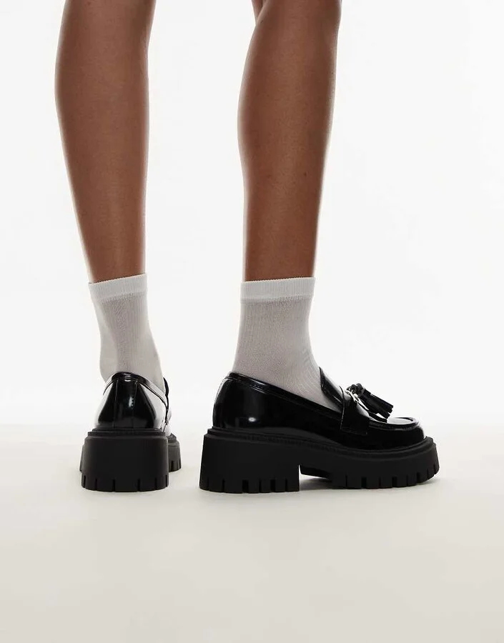 Topshop Cameron chunky loafers in black - Image 3