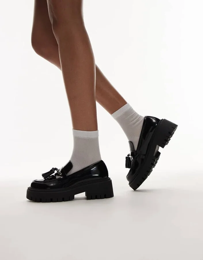 Topshop Cameron chunky loafers in black - Image 4