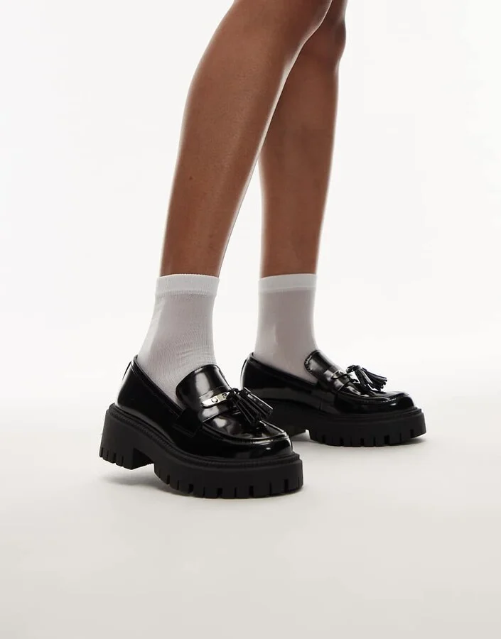 Topshop Cameron chunky loafers in black