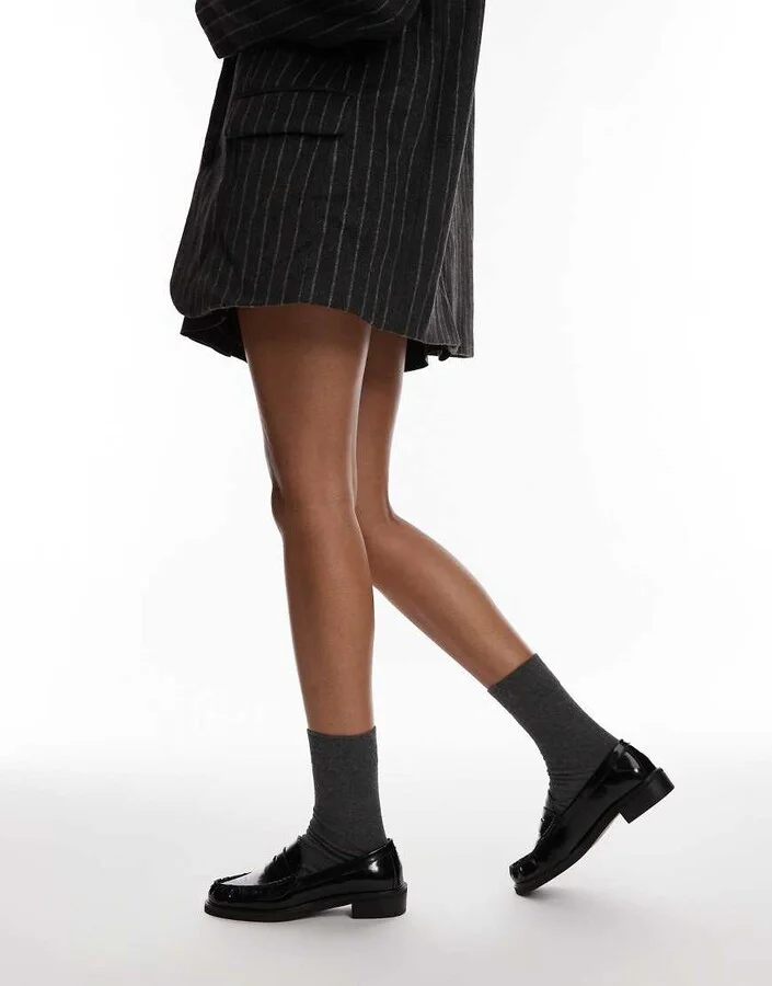 Topshop Carter loafers with ruched detail in black - Image 4