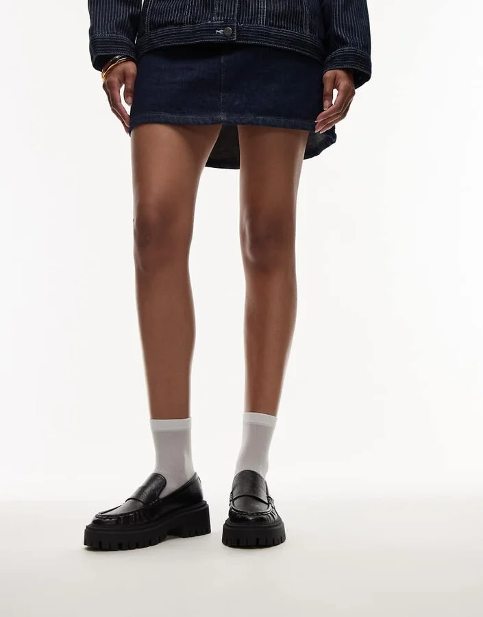 Topshop Cecil chunky loafers in black - Image 4