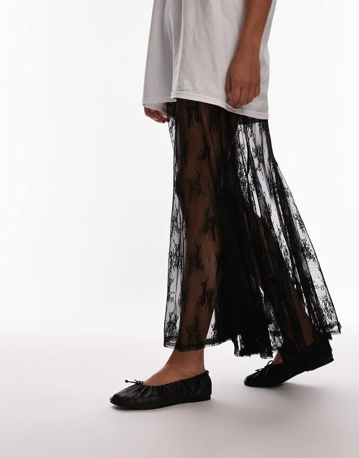 Topshop Claire leather ruched ballet flats in black - Image 2