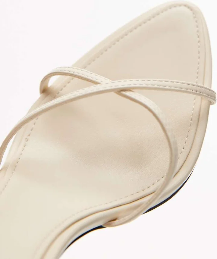 Topshop Fabian strappy heeled sandal in off white - Image 4