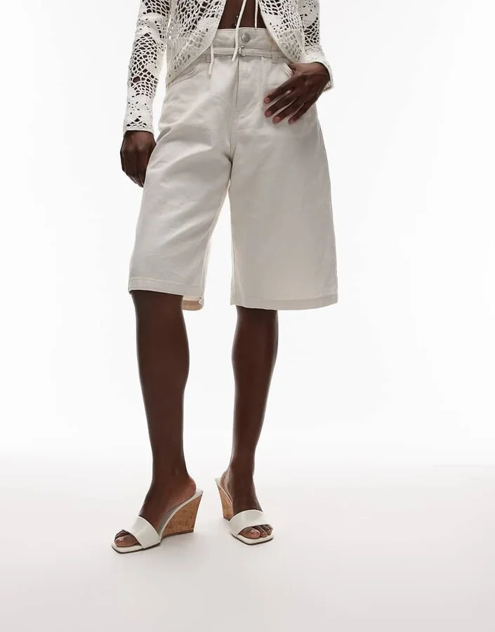 Topshop Farah high wedge heeled mules in off white - Image 2